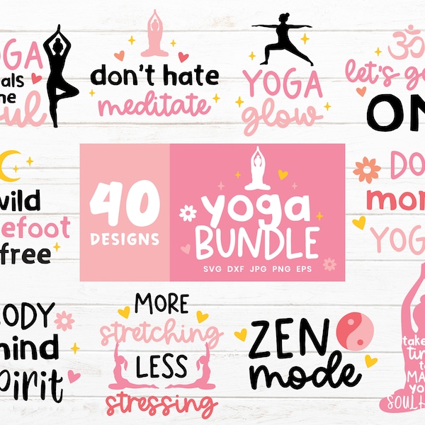 Yoga SVG Bundle, Meditation Svg files for Cricut, Mindfulness Svg Cut File, Yoga Bundles, Workout Shirt, Namaste SVG, Yoga Clipart