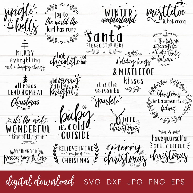 Christmas Svg Craft Bundle Christmas Svg for signs shirts sweater baubles /& ornaments Christmas Svg files for Cricut Christmas bundles