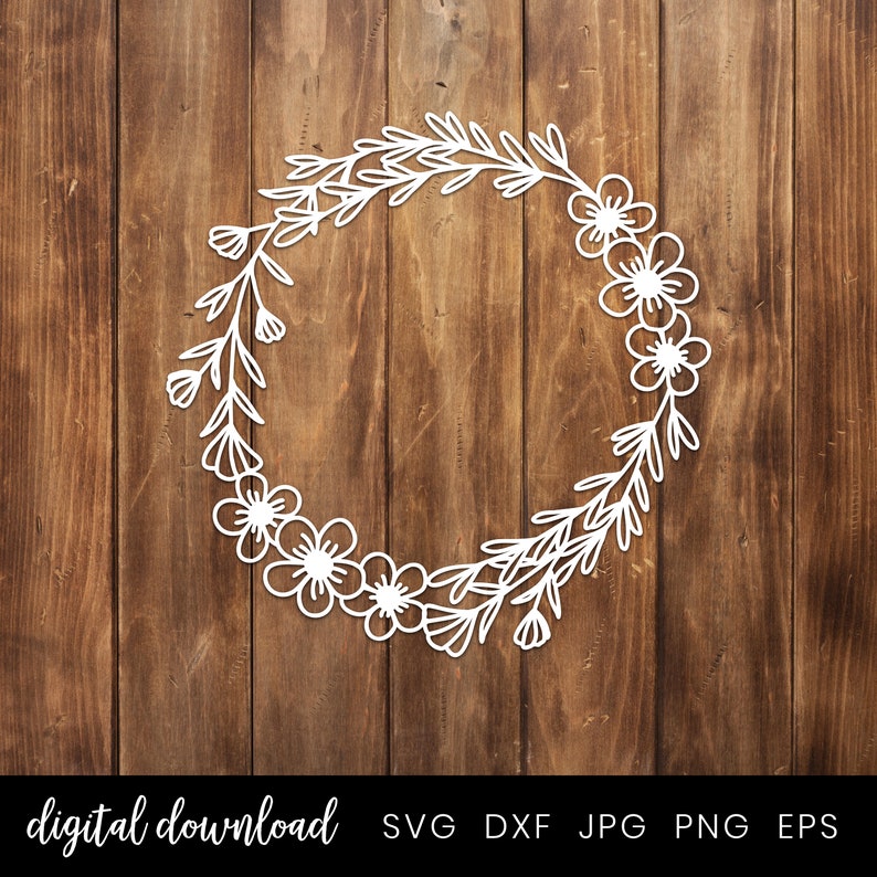 Download Paper Cut Design Flower Wreath Svg Cut File Floral Wreath ...