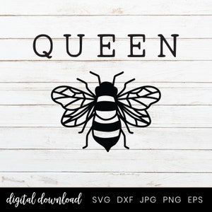 Queen Bee Svg Flower Svg Floral Clipart Botanical Bee - Etsy