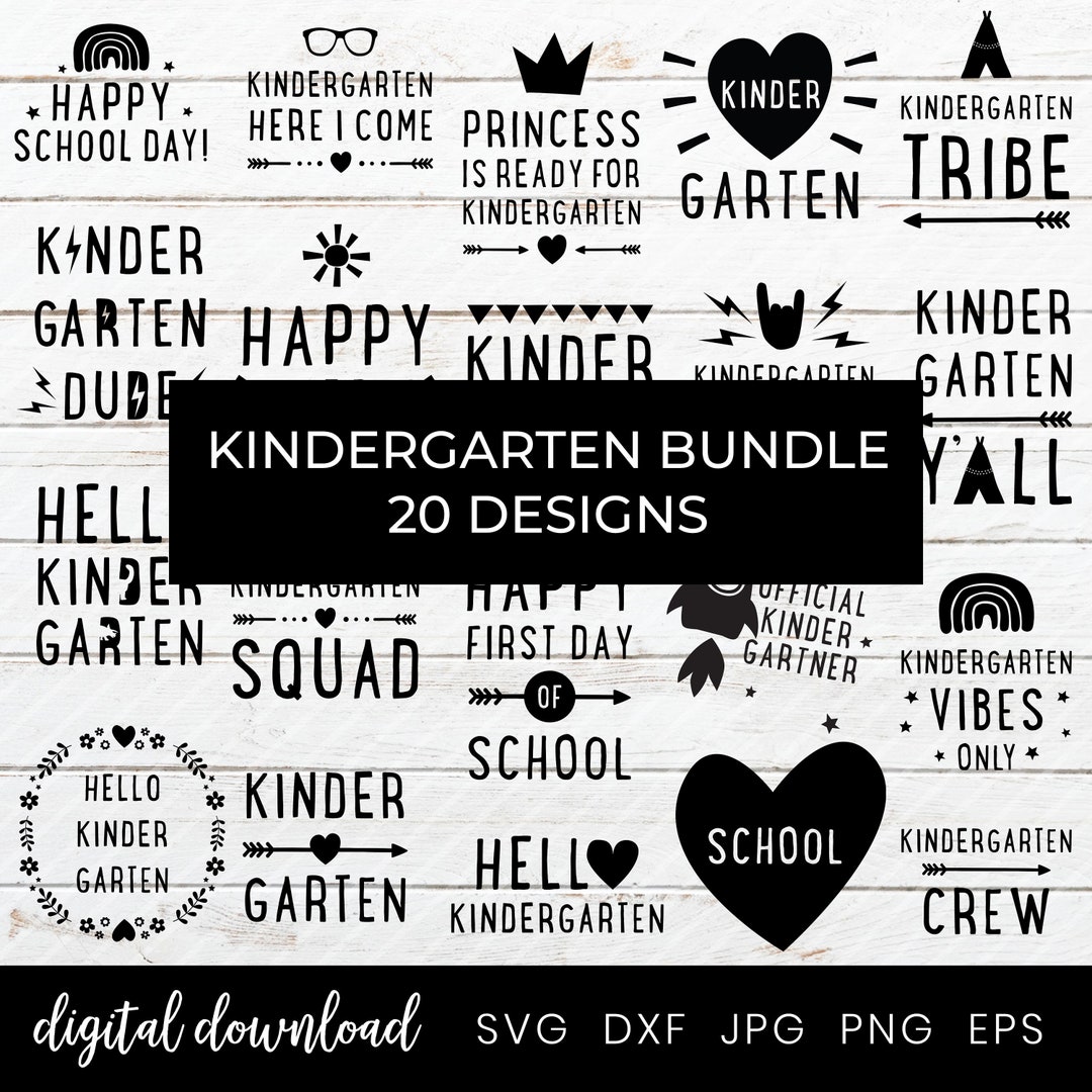 Kindergarten Svg Bundle for Cricut Machine, Back to School Clipart ...