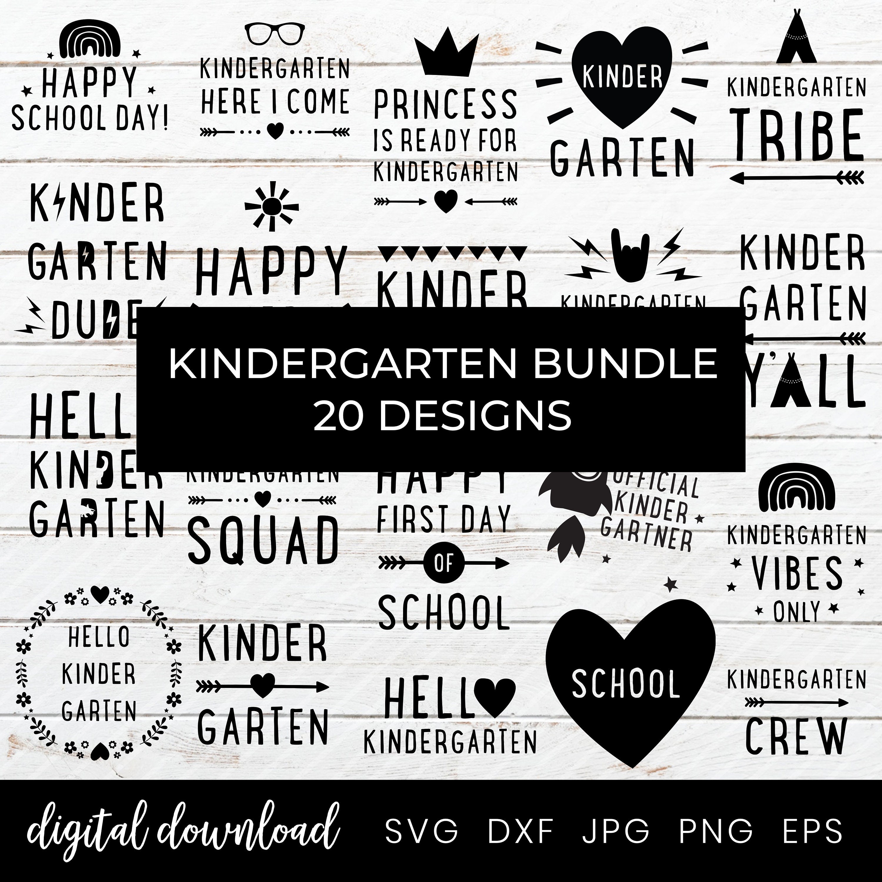 Kindergarten Svg Bundle for Cricut Machine Back to School - Etsy