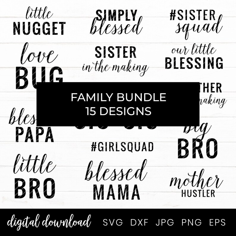 Dxf for mothers day and fathers day Family Shirt Svg Bundle Gift baby shower baby girl boy Big Little Brother and Sister Sayings Quotes