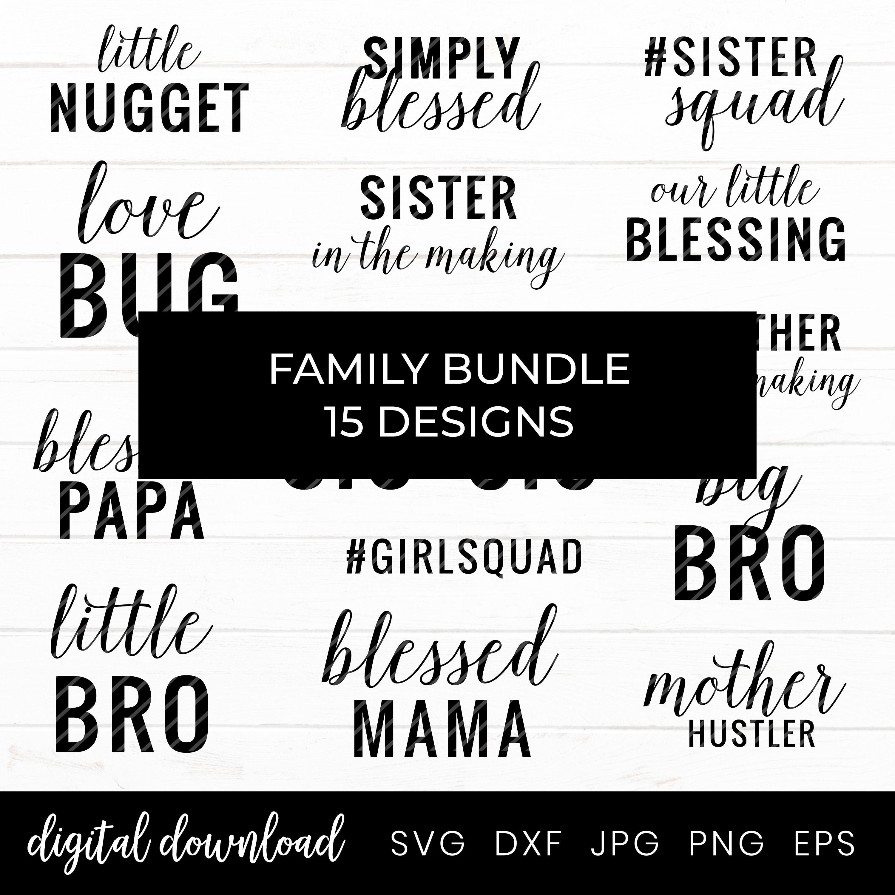 Dxf for mothers day and fathers day Family Shirt Svg Bundle Gift baby shower baby girl boy Big Little Brother and Sister Sayings Quotes