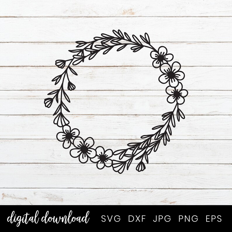Download Paper Cut Design Flower Wreath Svg Cut File Floral Wreath ...