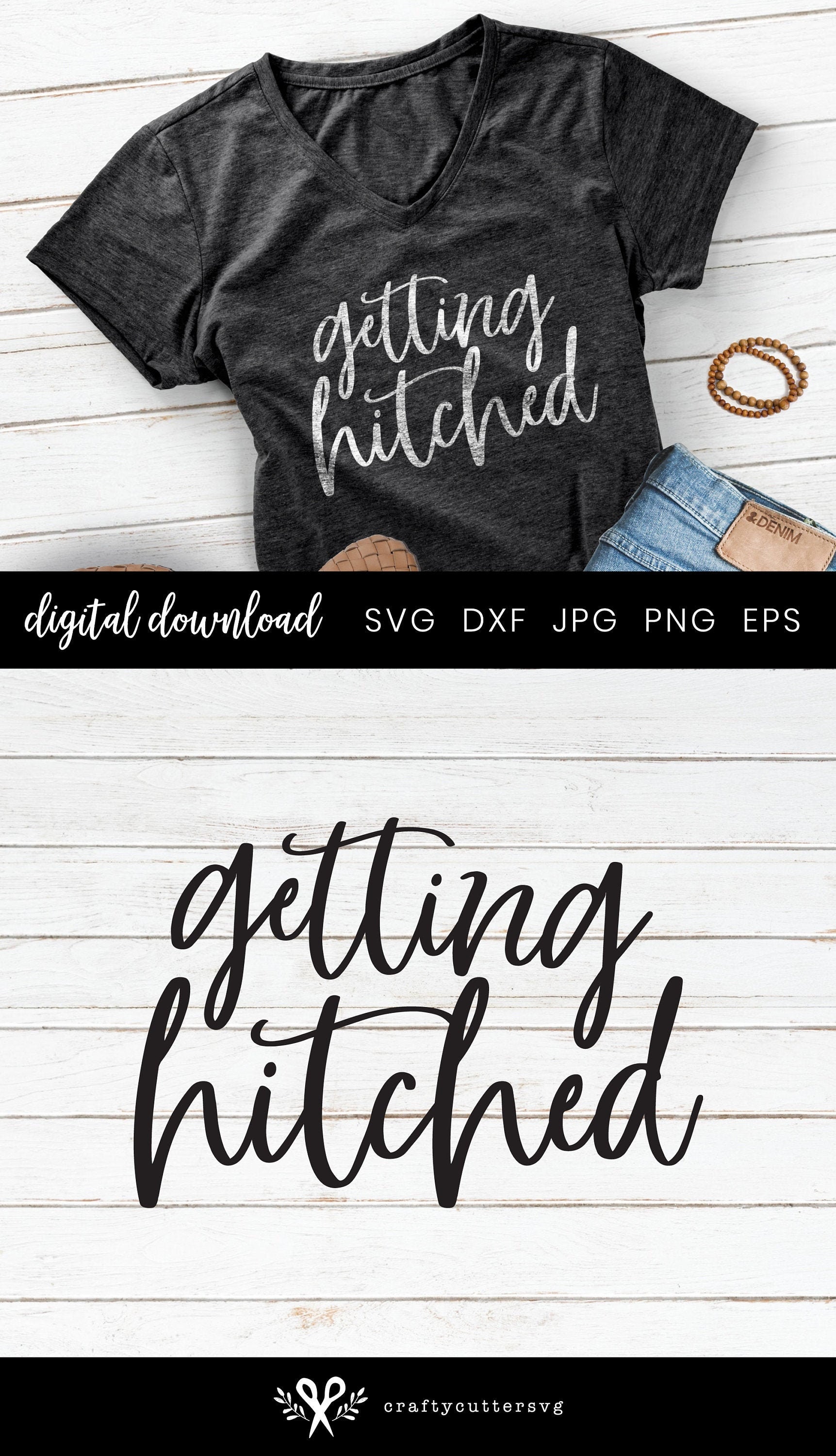 Getting Hitched Svg We Are Engaged Svg Marriage Svg Bride Etsy