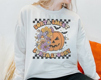 Sorta Süße Sorta Spooky, Halloween Png, Blumen Schädel Shirt, Halloween Sublimation, Blumen Kürbis Png, Herbst Shirt Png, Retro Halloween PNG