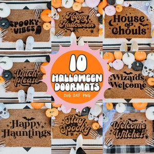 Halloween Doormat Bundle, Fall Entry Way Rug Svg, Autumn Home Decor, New Homeowner Gift, Halloween Welcome Mat