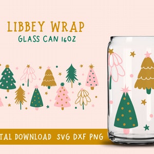 Can Glass svg, Seamless Full Wrap for Libbey Can 16OZ, Beer Can Glass Svg, Libbey Christmas Can Svg, Full Wrap Design for Libbey Glass