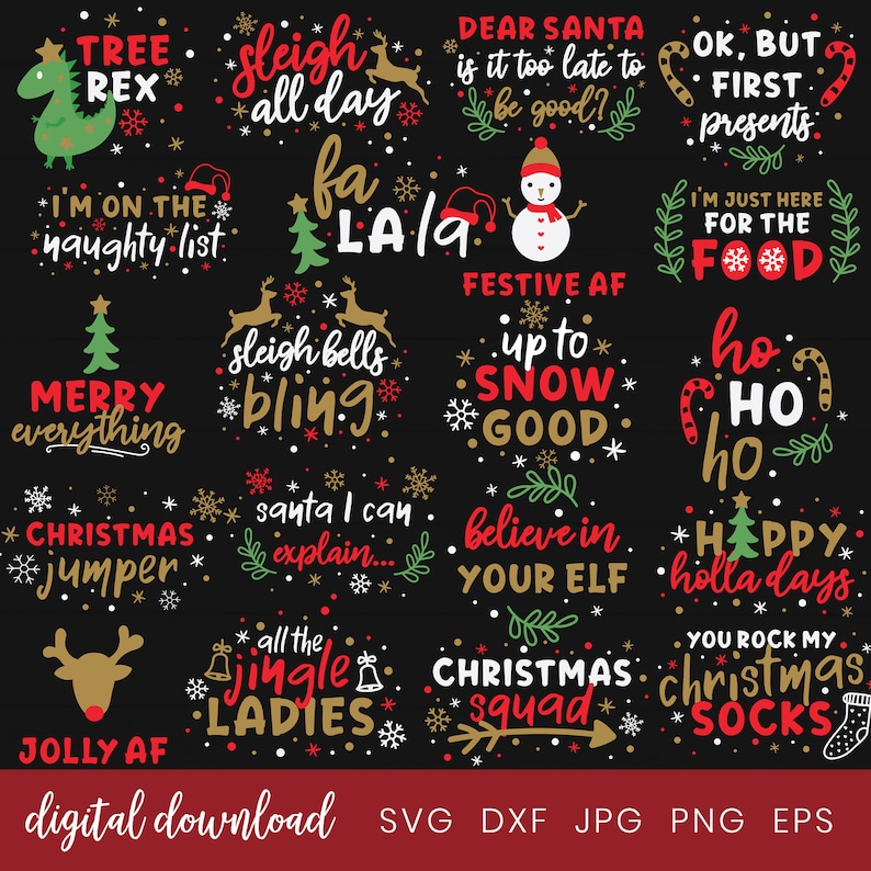 Christmas Svg Craft Bundle Christmas Svg for signs shirts sweater baubles /& ornaments Christmas Svg files for Cricut Christmas bundles