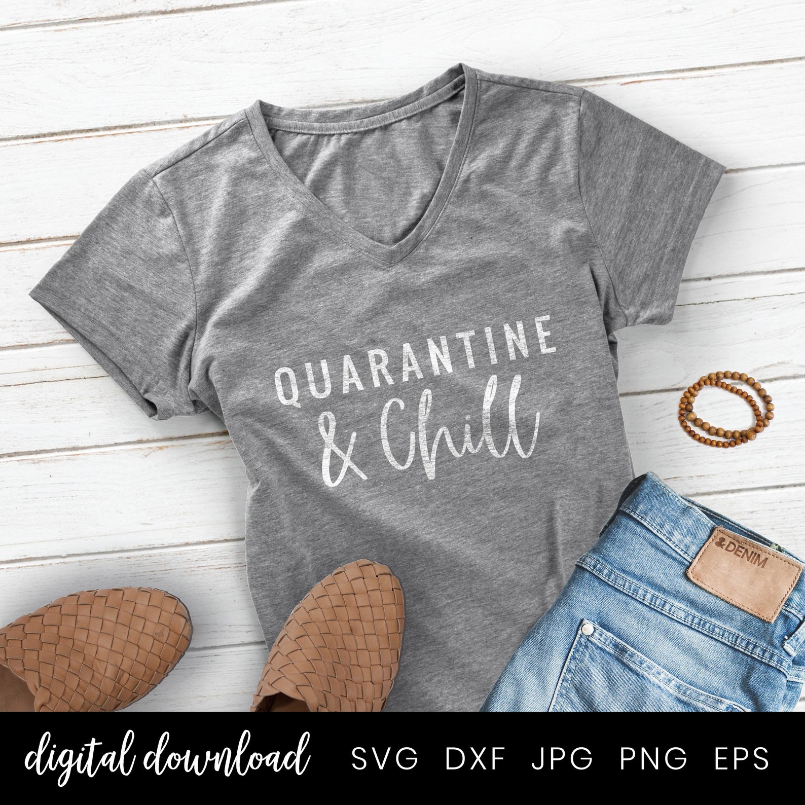 Download Quarantine & Chill Svg T-Shirt Self Isolation Stay Home Shirt | Etsy