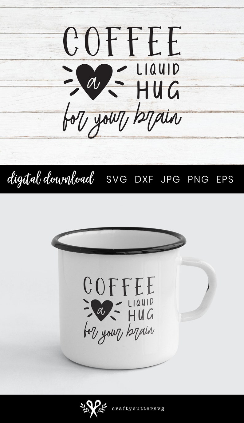 Download Funny Coffee Mug Svg Clipart Coffee a liquid hug for your | Etsy