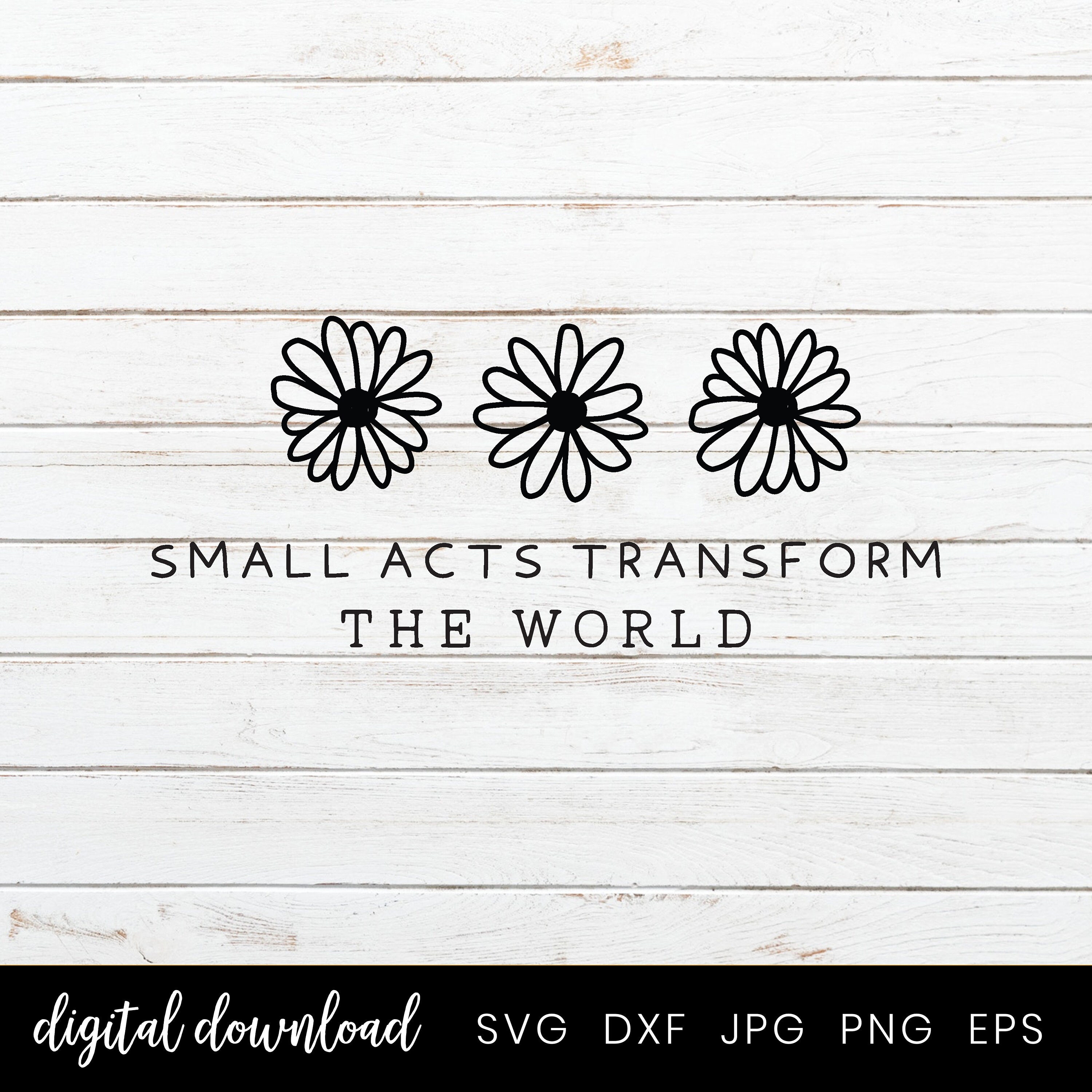 Flower Svg Botanical Floral Clipart Motivational Quote Etsy