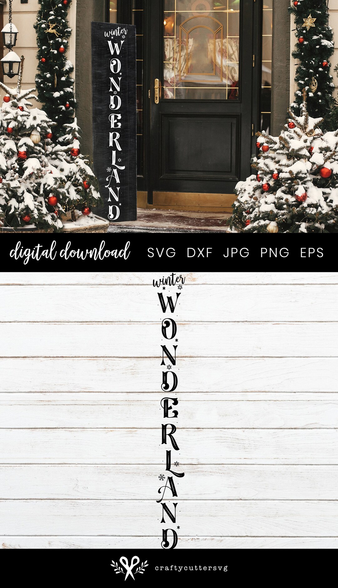 Winter Wonderland Svg, Christmas Svg, Christmas Vertical Porch Sign ...