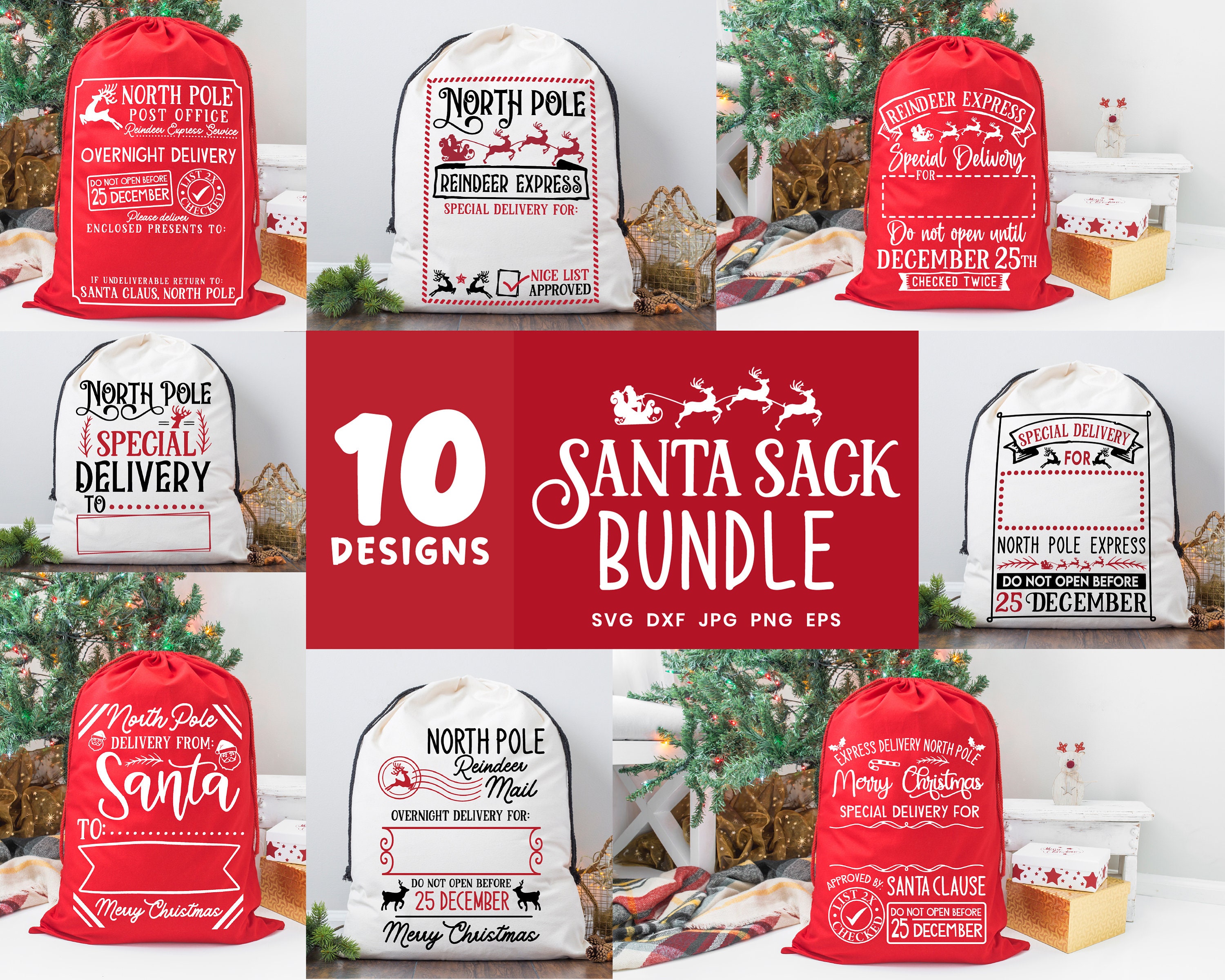 Santa Sack Svg File - Etsy