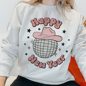 New Year&#39;s Sublimation, NYE Png, Groovy Cowboy Png, New Year&#39;s Party Shirt, Retro Holiday Png, Cowboy New Year&#39;s Sublimation, Western Png