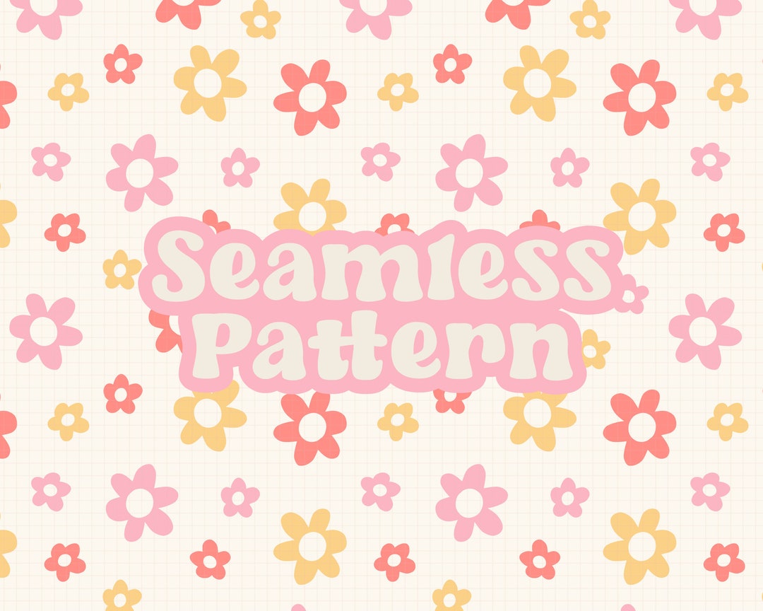 Flower Seamless Pattern, Retro Spring Pattern, Floral Digital Paper ...