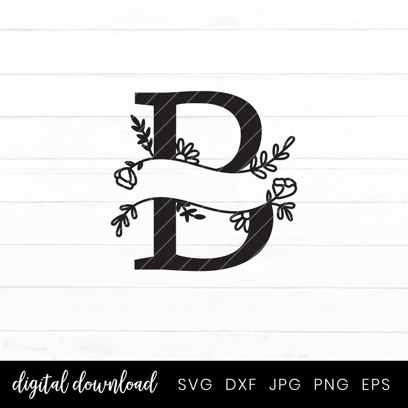 Download B Monogram Split Alphabet Letter Split Monogram Cut File ...