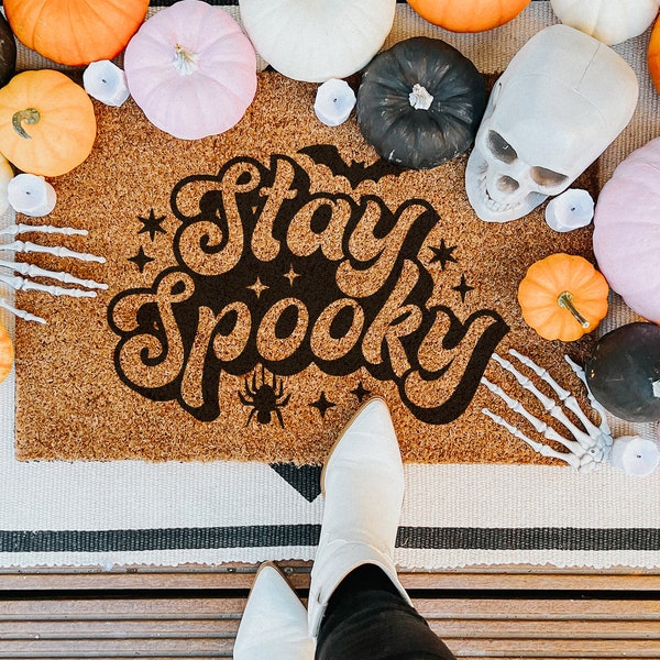 Stay Spooky Svg, Halloween Svg, Fall Doormat SVG, Entry Way Rug, Fall Doormat, Fall Decor,  New Homeowner Gift, Halloween Welcome Mat