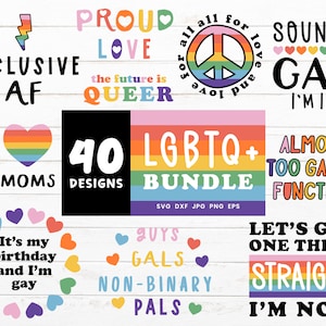 Pride SVG-paket, HBTQ+ Svg-paket, Pride Awareness Month Svg Cut-filer, Rainbow Svg-filer för Cricut, Gay Svg Cut-fil, Rainbow Clipart bild 4