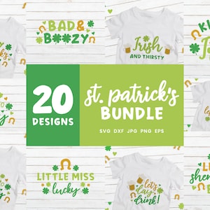 St Patricks Day SVG Bundle, irische SVG-Dateien für Cricut, St Patricks Day für Shirts, Clover Lucky SVG Cut File Bundle