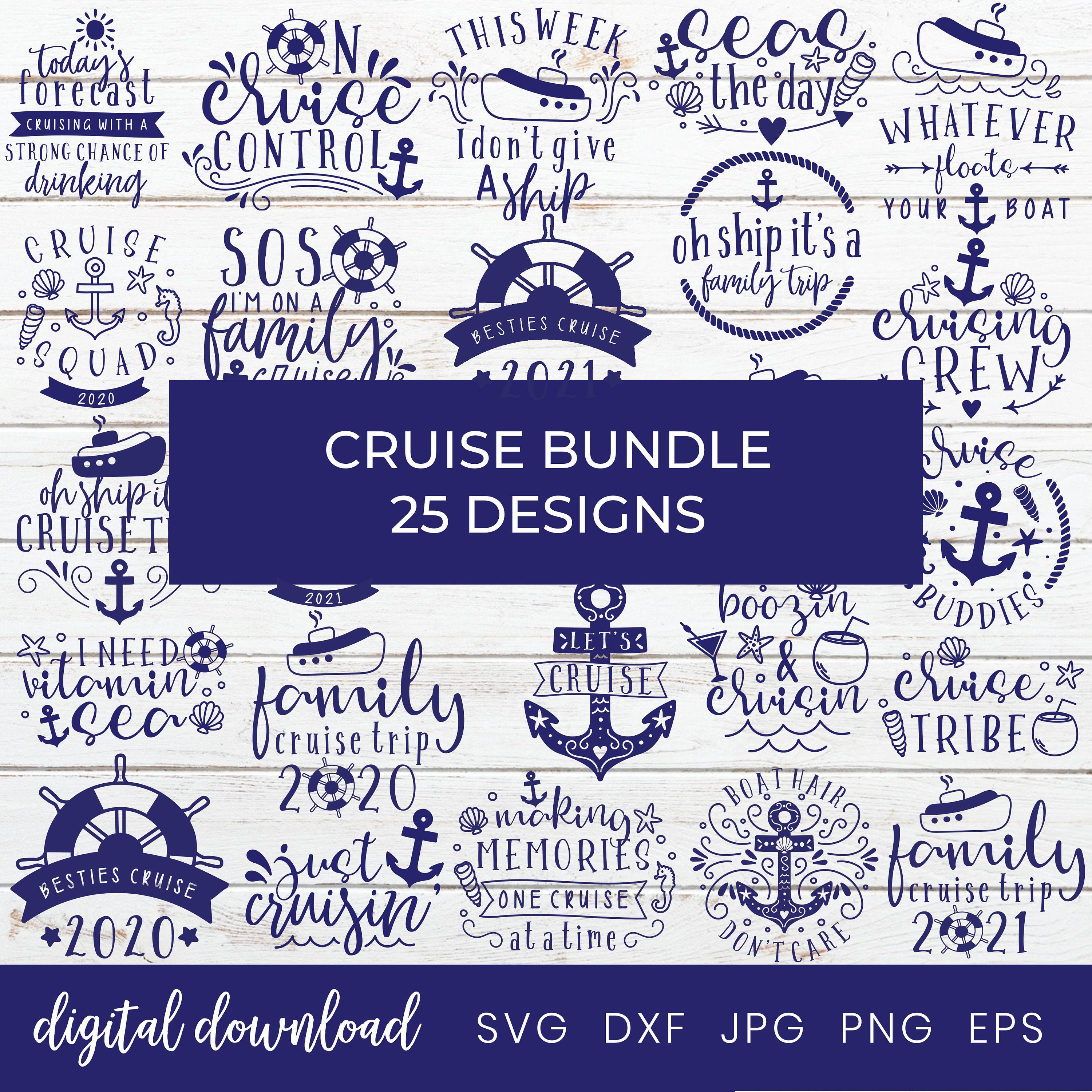 Download Cruise Svg Bundle 25 Svg Cruise Ship Boat Anchor Svg Cruise Etsy