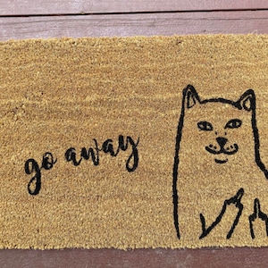 Middle Finger Cat Rug - Etsy