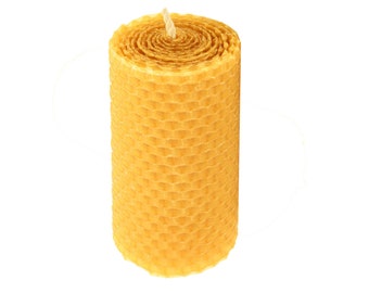 Vela de panal de cera de abeja pura Vela laminada a mano Vela de cera de abejas orgánica Velas de cera de abejas 100% orgánicas Velas naturales Velas hechas a mano