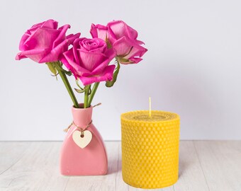 Vela de panal de cera de abejas Vela laminada a mano Vela de cera de abejas orgánica Velas de cera de abejas 100% orgánicas Velas naturales Velas hechas a mano