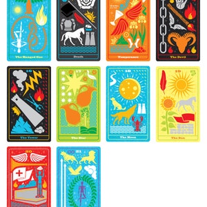 Mazzo di carte dei tarocchi • Edizione indipendente dei tarocchi smontati • Carte dei tarocchi uniche • Regali esoterici • Arte occulta • Strumento di divinazione immagine 6