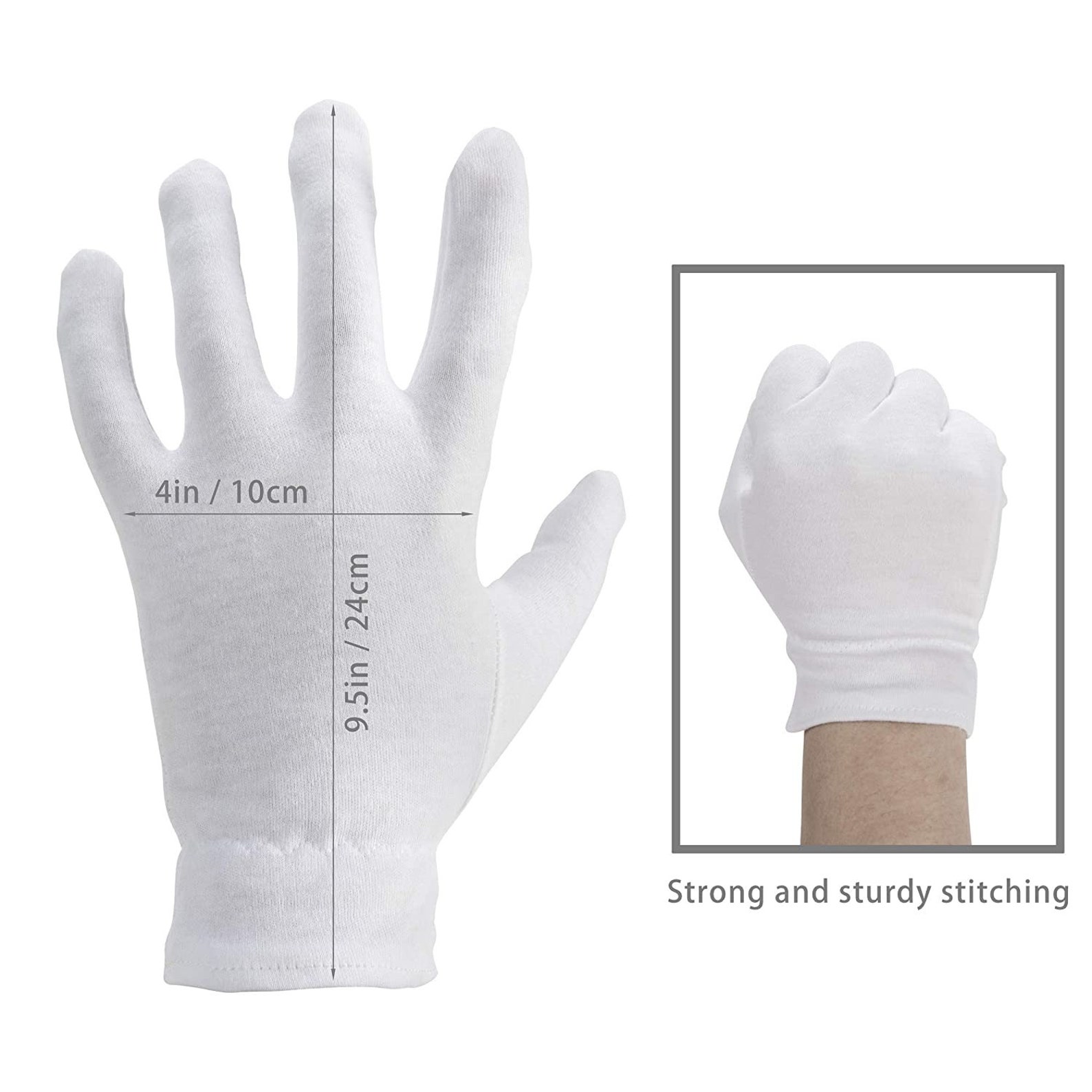 White Cotton Gloves for dry hands eczema women men cloth Etsy
