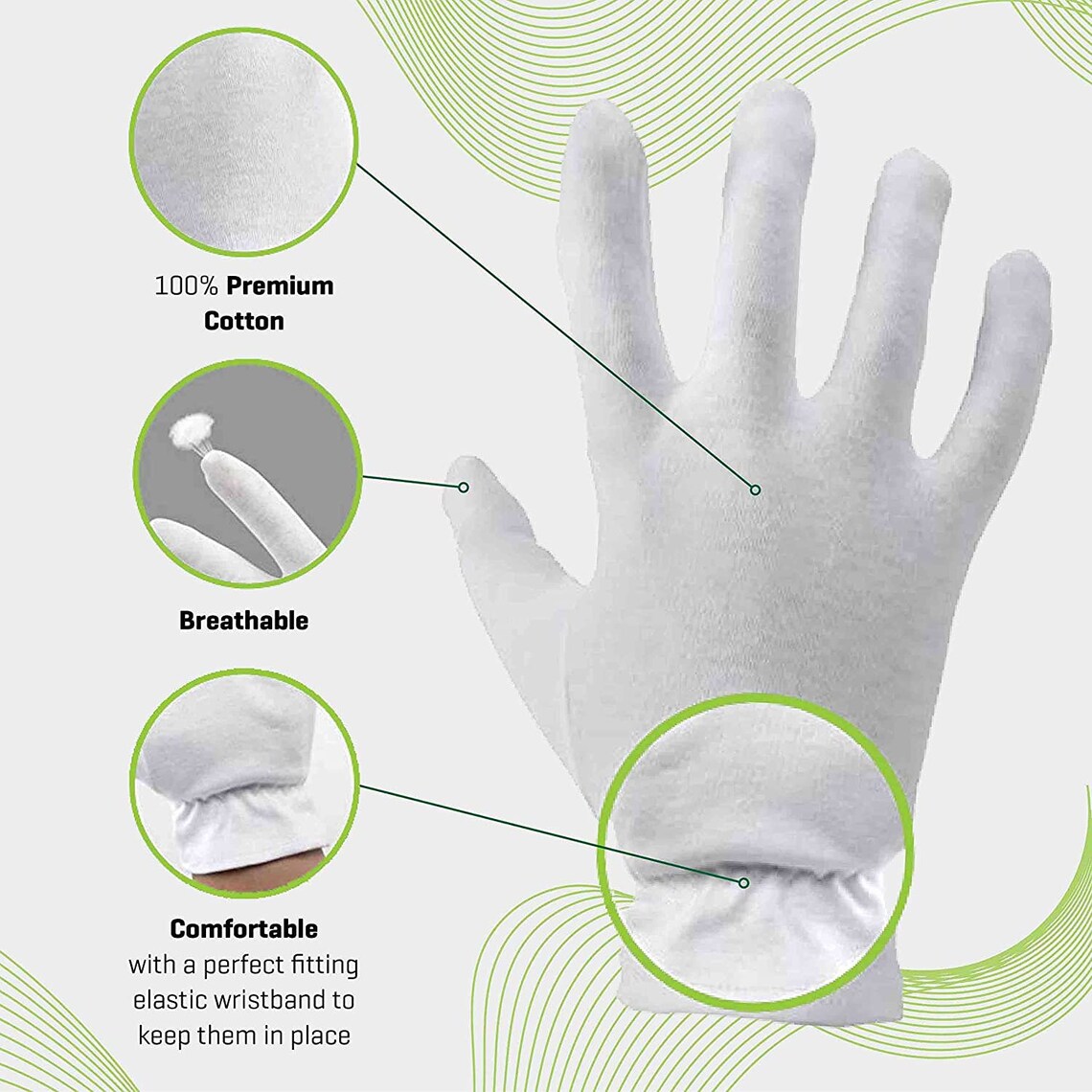 Moisturizing Gloves Overnight Bedtime Cotton Cosmetic Premium Etsy