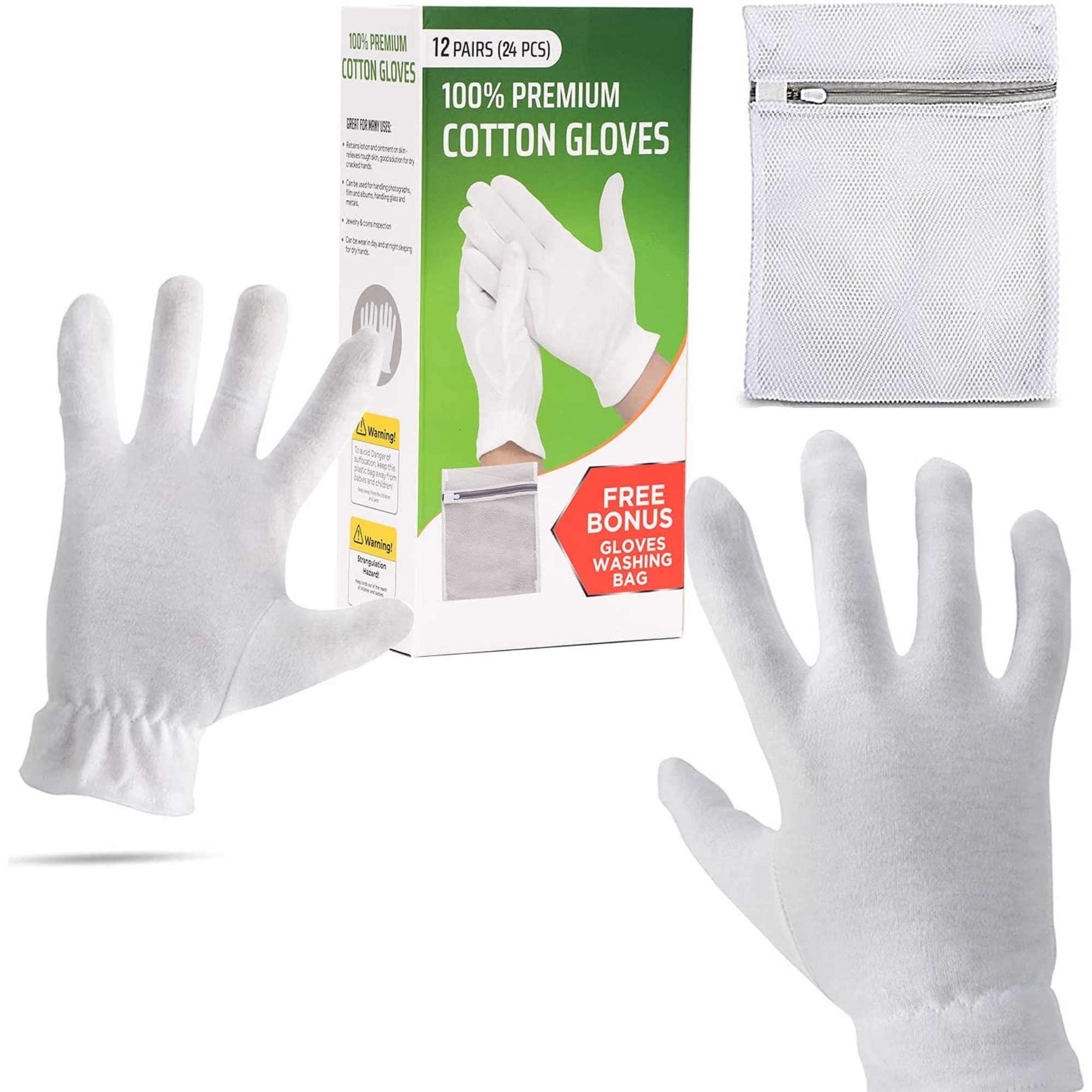 White Gloves Moisturizing Overnight Bedtime Cotton White - Etsy