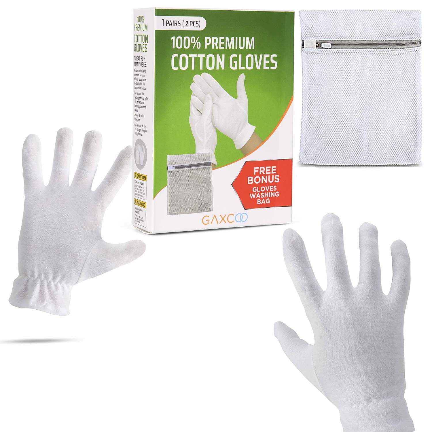 White Cotton Gloves for dry hands eczema women men cloth Etsy