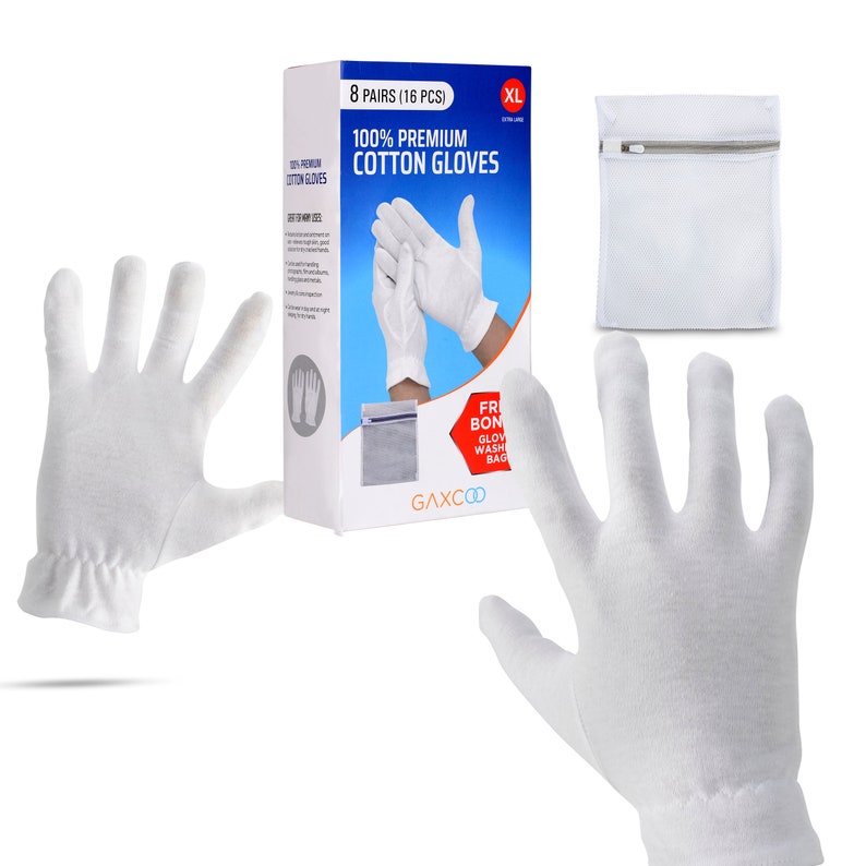 XL Moisturizing Gloves OverNight Bedtime Cotton Cosmetic Etsy