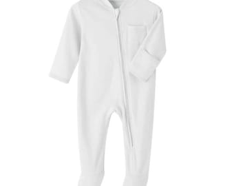 Newborn footed pajamas with mitten cuffs /sleep & play  footed pajamas with mittens  cuffs for babies. Baby shower gifts