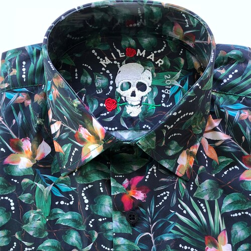 Mens Button up Shirts With Printed Flowers / Regular Fit With Etsy