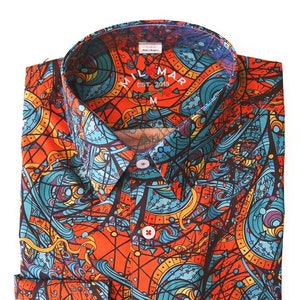 Gothic Print Style Dress Shirt - Long Sleeve Big sizes