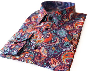 mens paisley button down shirt