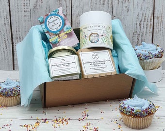 Eco Soy Candle, Handmade Soap & Wild Flower Seedball Birthday Gift Box | Sustainable and Plastic Free | Vegan Spa Gift Set