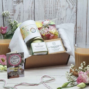 Thinking Of You Gift Box: Soy Candle, Soap, Seedballs, Vegan Sweets