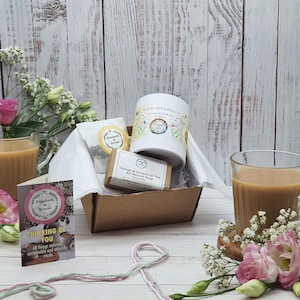 Seedballs, Tealight + Small Soap 'Thinking Of You' Gift Set | Spring Flower Seedballs | Soy Wax | Palm Oil Free | Plastic-free | Sympathy