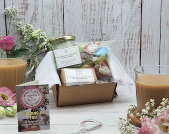 Eco 'Thinking Of You' Gift Box | Sympathy Gift | Sustainable & Plastic Free | Candle Jar | Natural Soap | Vegan Sweets