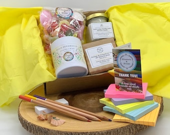 Teachers 'Thank You' Eco Gift Box | Sustainable | Plastic-Free | Eco-Friendly | Candle | Sweets | Personalised Gift Tag | School Leavers |