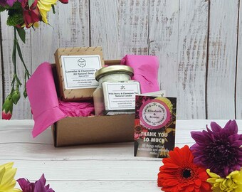 Candle + Big Soap 'Thank-You' Gift Set | Essential Oil Soy Wax Candle | Natural | Palm Oil Free | Plastic-free Present| Handmade | Vegan