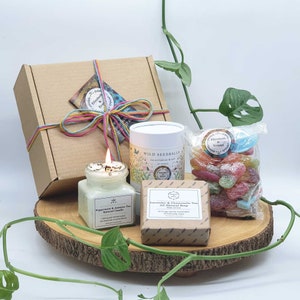 Eco-Friendly Spa Gift Box: Natural Soap, Soy Candle & Wild Seed Balls