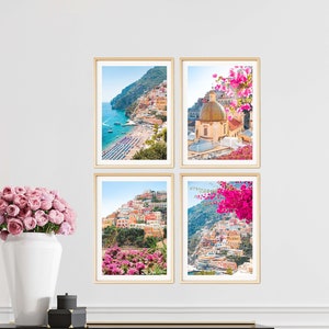 Positano Print Set of 4: &quot;Pretty Little Positano&quot; (Positano, Italy travel photography, Amalfi Coast, Italy photo print, fine art print)