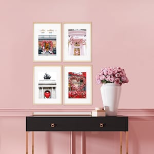 Valentine&#39;s London Print Set of 4 // &quot;I HEART LONDON&quot; // London photo prints, London fine art prints, London Travel prints