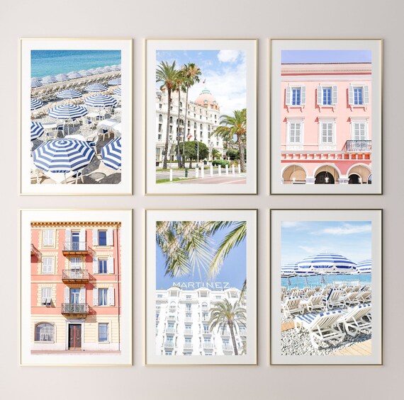 English Riviera Print French Riviera Print Set of 6 // Dreaming of the Riviera | Etsy