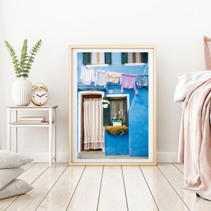 Italy Photo Print // Burano Island (Burano, Italy travel photography, doorway, blue, fine art photography, photography gift, travel lover)